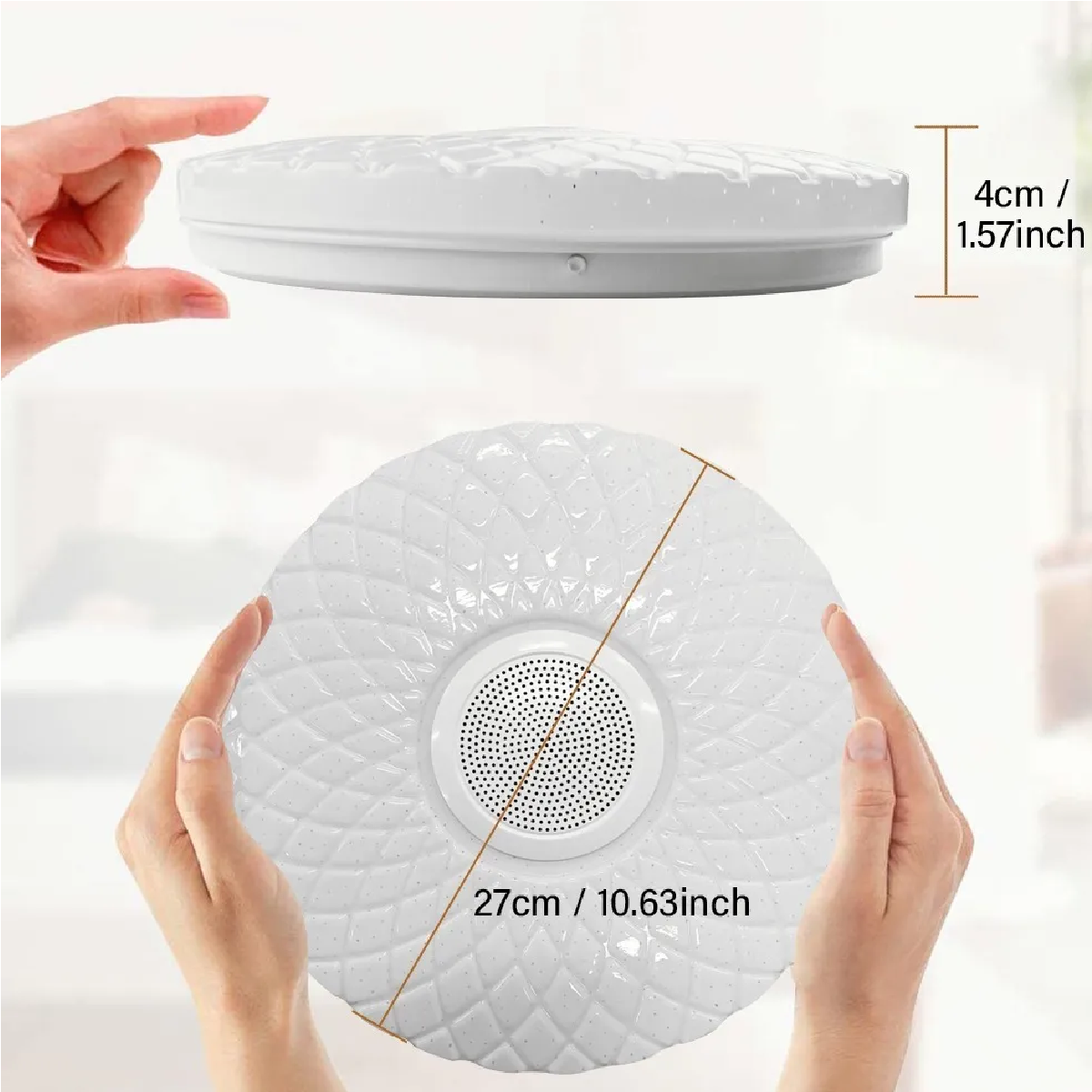 Luz De Techo Inteligente Led Bluetooth Plafón Con Bocina 36w