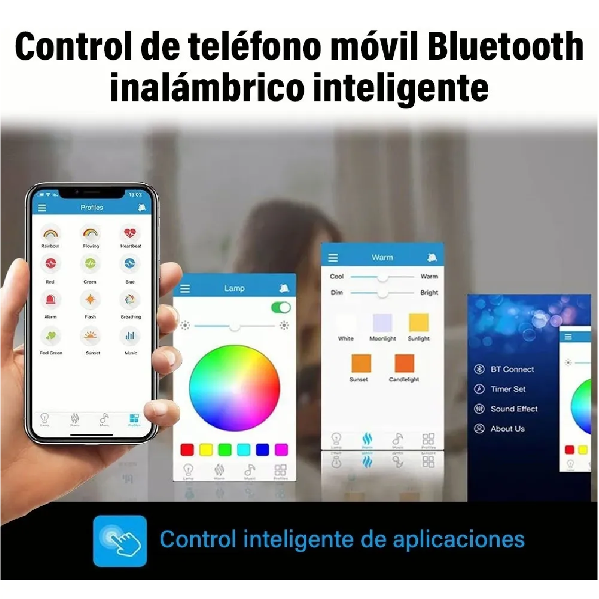 Luz De Techo Inteligente Led Bluetooth Plafón Con Bocina 36w