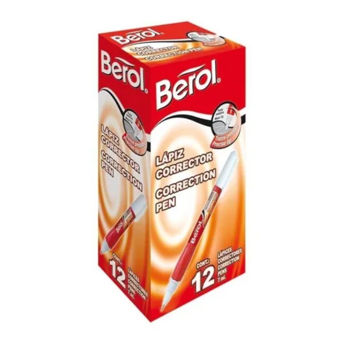 Corrector Berol Pluma / 7ml Caja Con 12pzas
