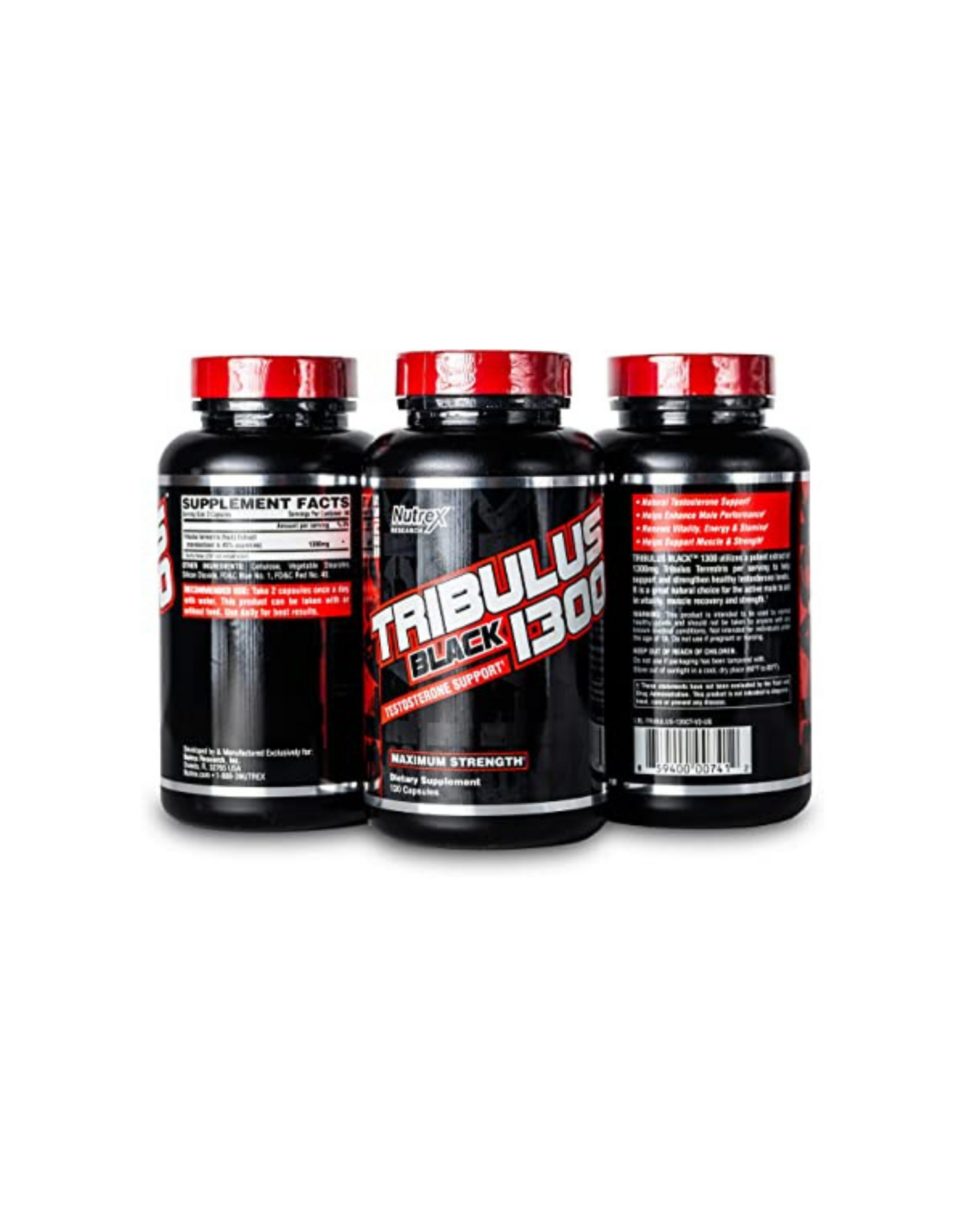Nt Tribulus Black 1300 120 CT Suplemento, Energia,Refuerzo de testosterona  