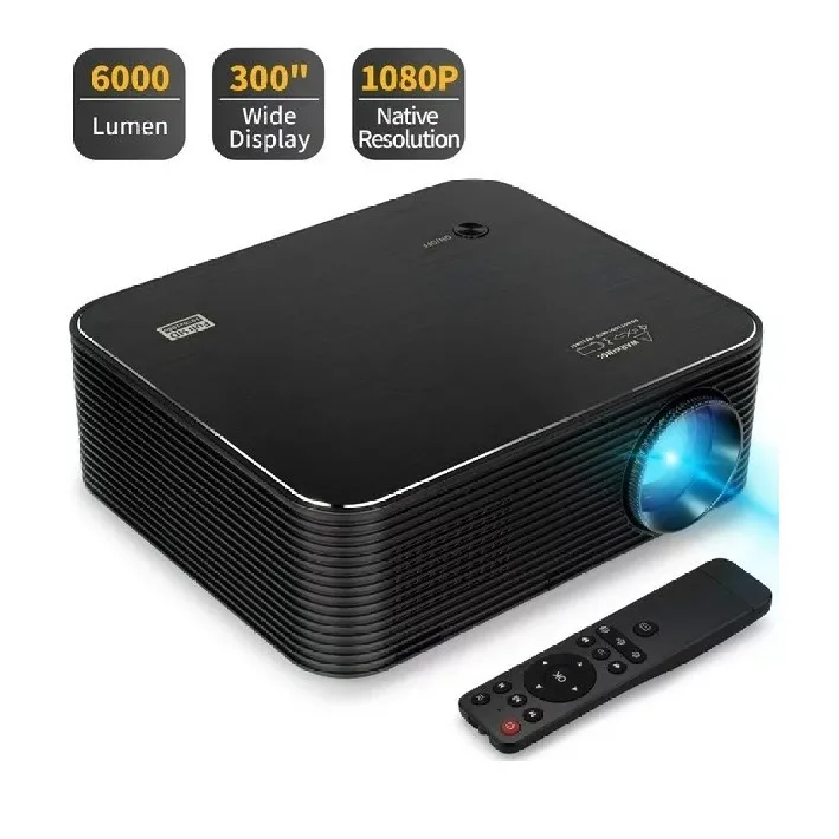 Proyector De Video Nativo De 1080p 4k Con 2 Bocinas Negro