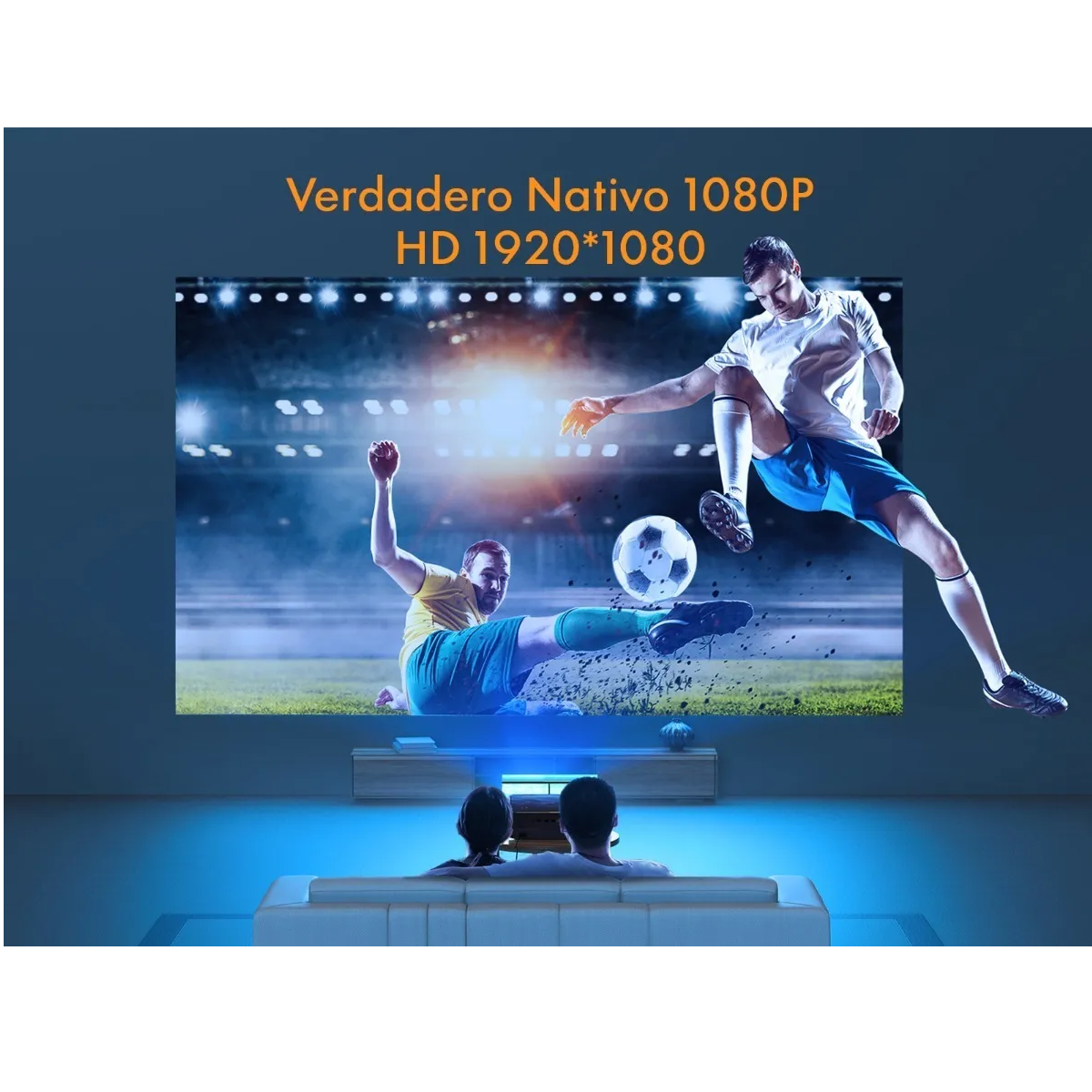 Proyector De Video Nativo De 1080p 4k Con 2 Bocinas Negro