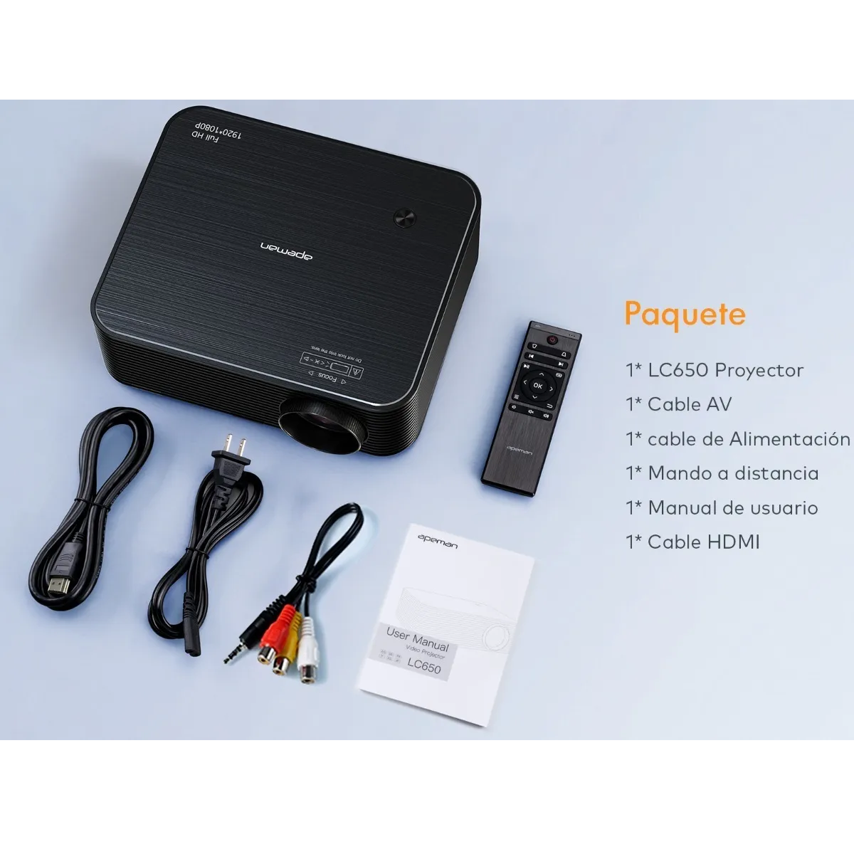 Proyector De Video Nativo De 1080p 4k Con 2 Bocinas Negro