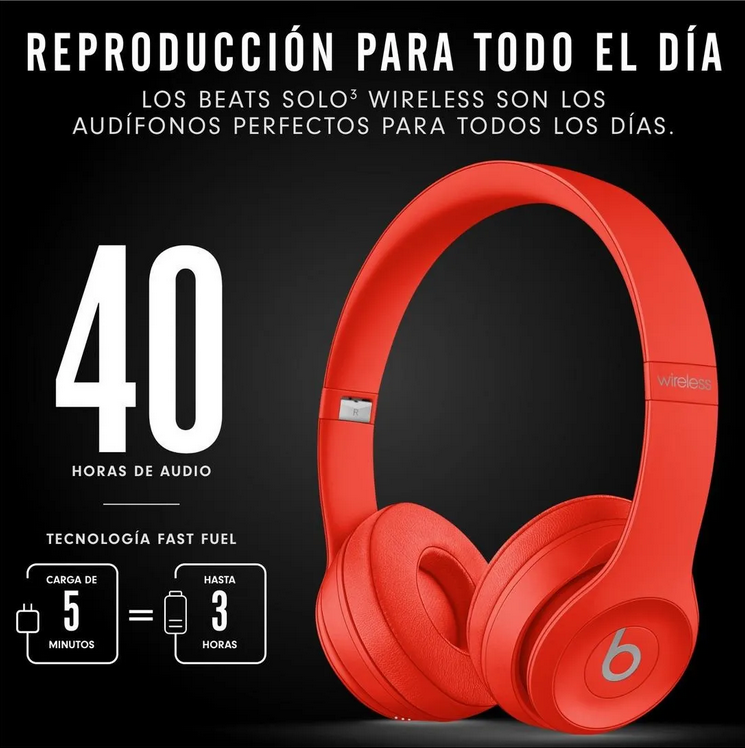 Audífonos Beats Solo³ Wireless - Citrus Red