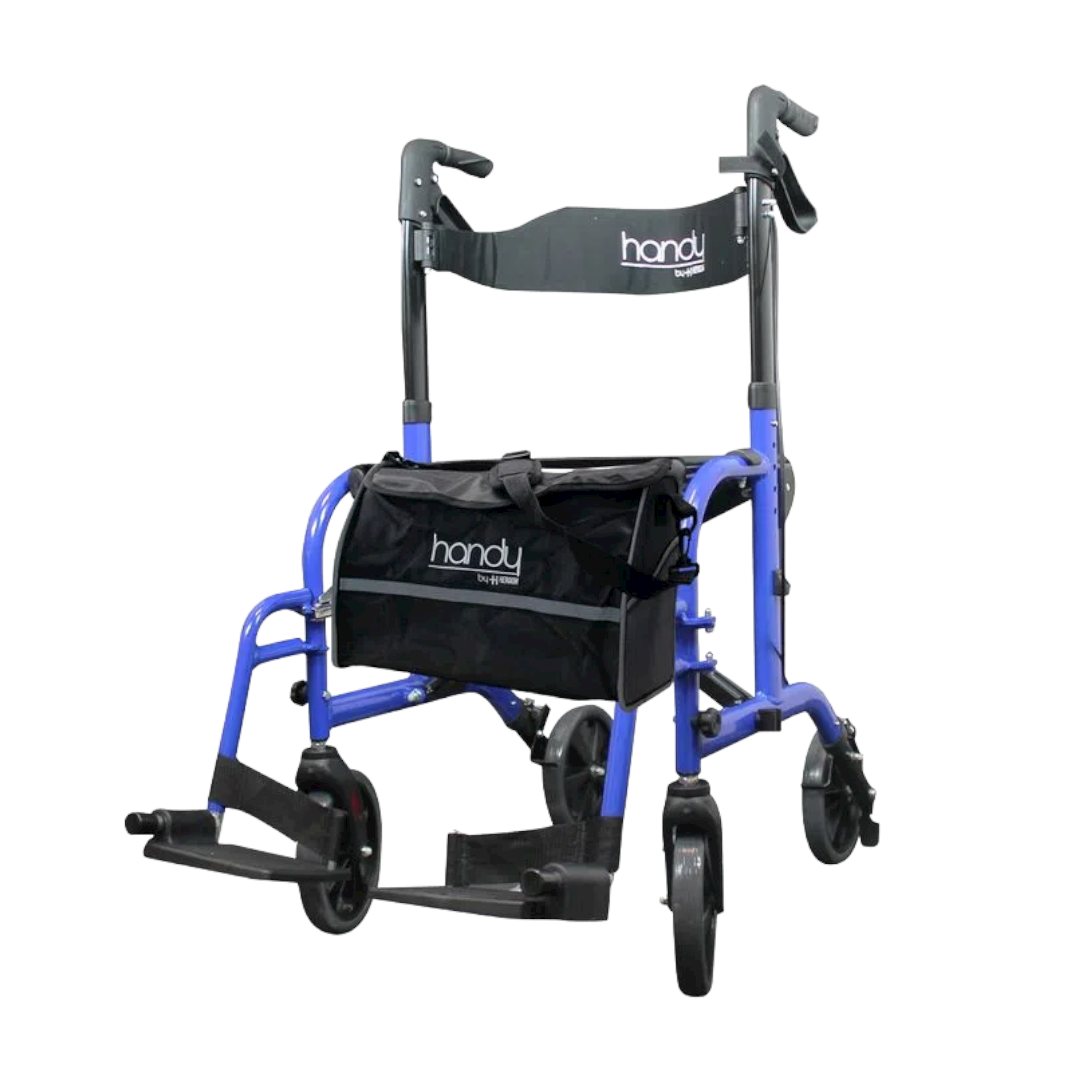 Andadera adulto, Plegable Altura Ajustable, Con Ruedas Y Asiento, Handy