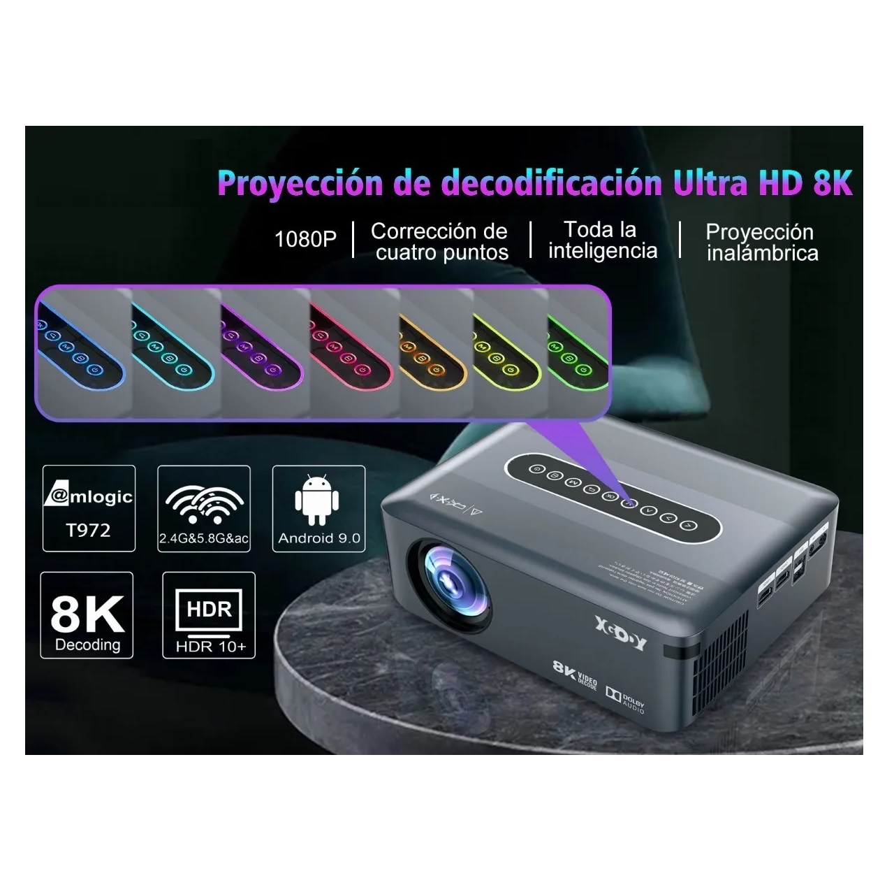 Proyector portátil - Smart Projector 8K Decodificación HD Portátil