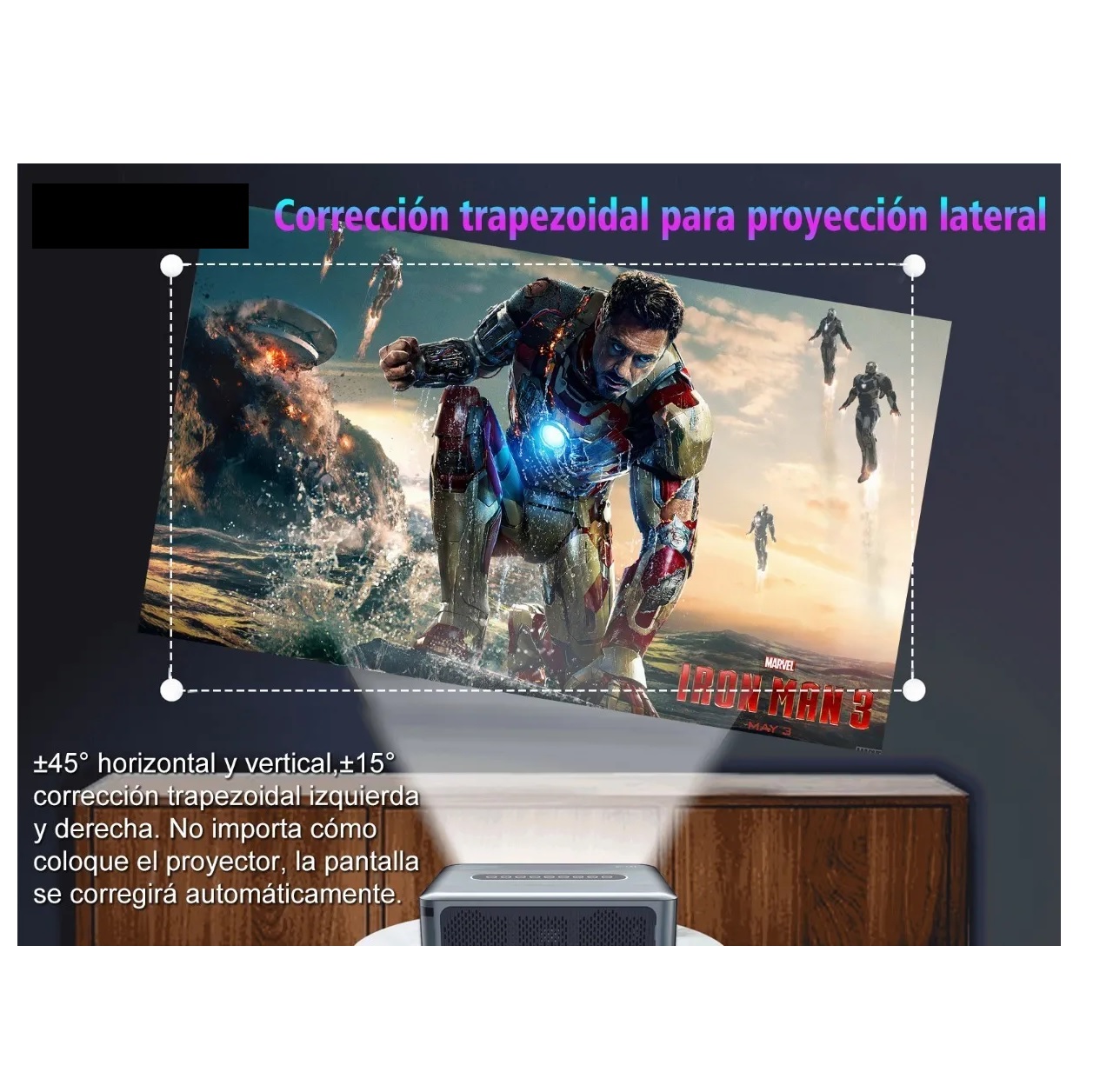 Proyector inteligente Android TV, proyector de video Full HD 1080p