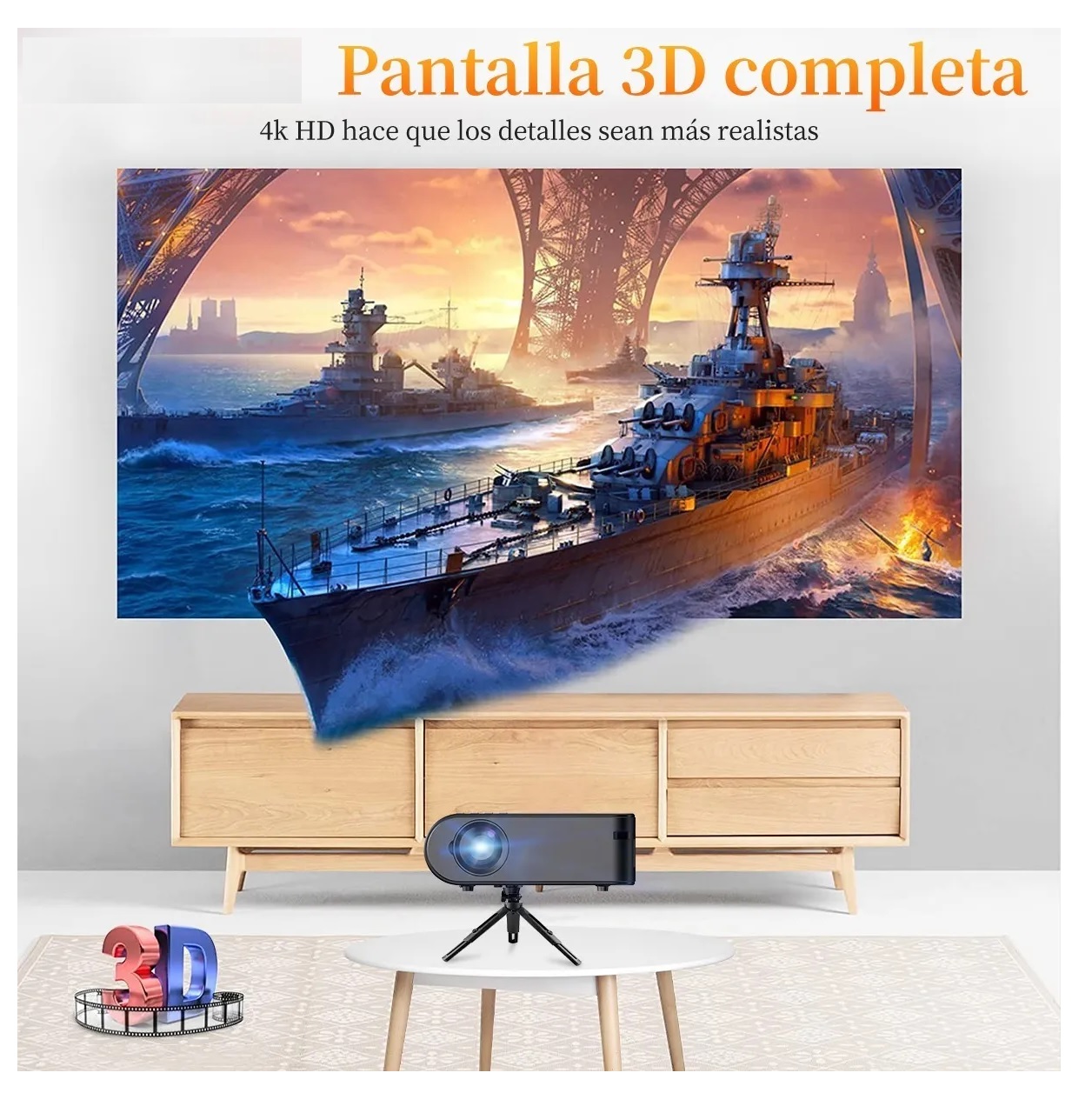 Proyector Portátil Led 1080p Full Hd Wifi 5500 Lumenes Hdmi