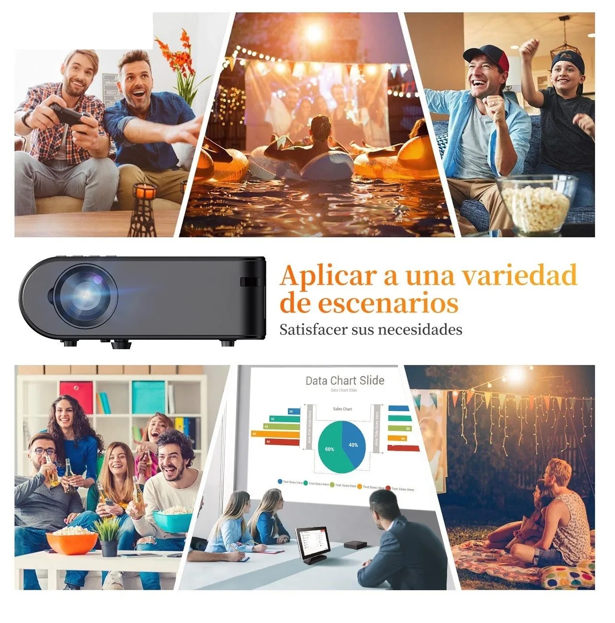Proyector Portátil Led 1080p Full Hd Wifi 5500 Lumenes Hdmi