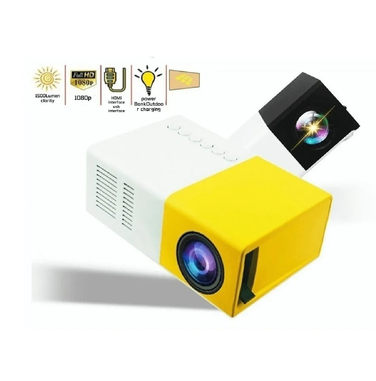 Mini Proyector Portatil Full HD - Cine En Casa - Laptop PC color Amarillo -  Oechsle