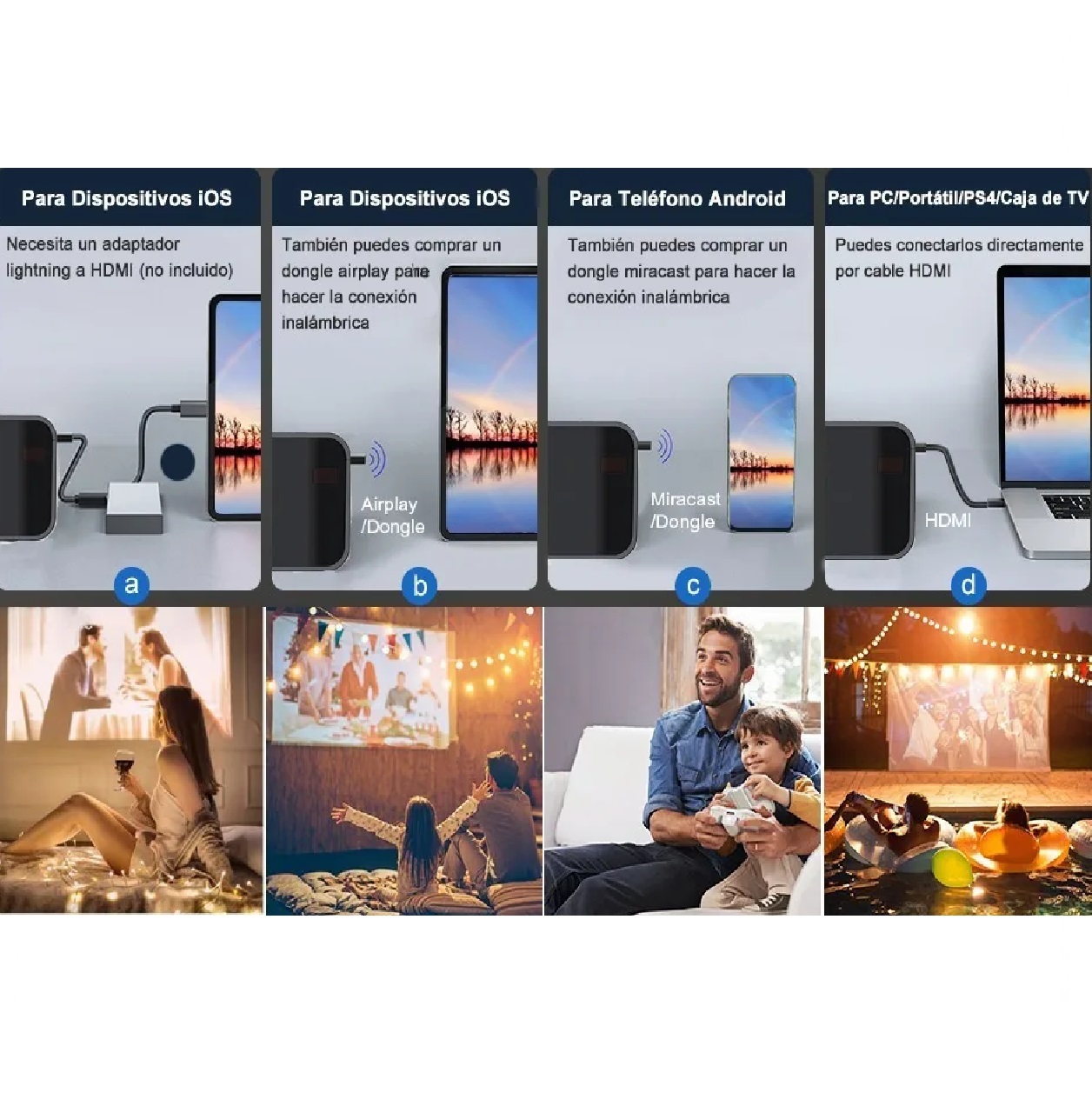 Mini Proyector Portátil Full Hd 4k 1080p Negro