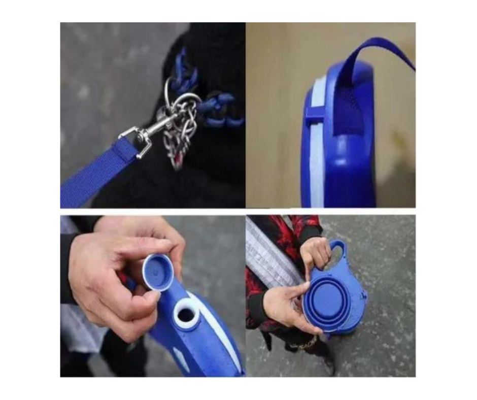 Correa Mascota Perro Gato Contenedor De Agua Plato Bolsitas