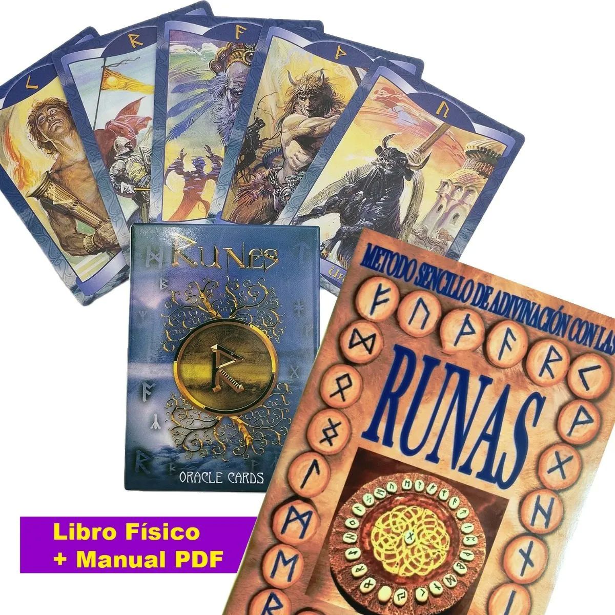Runas Vikingas Oráculo 24 cartas + Libro Físico + manual PDF