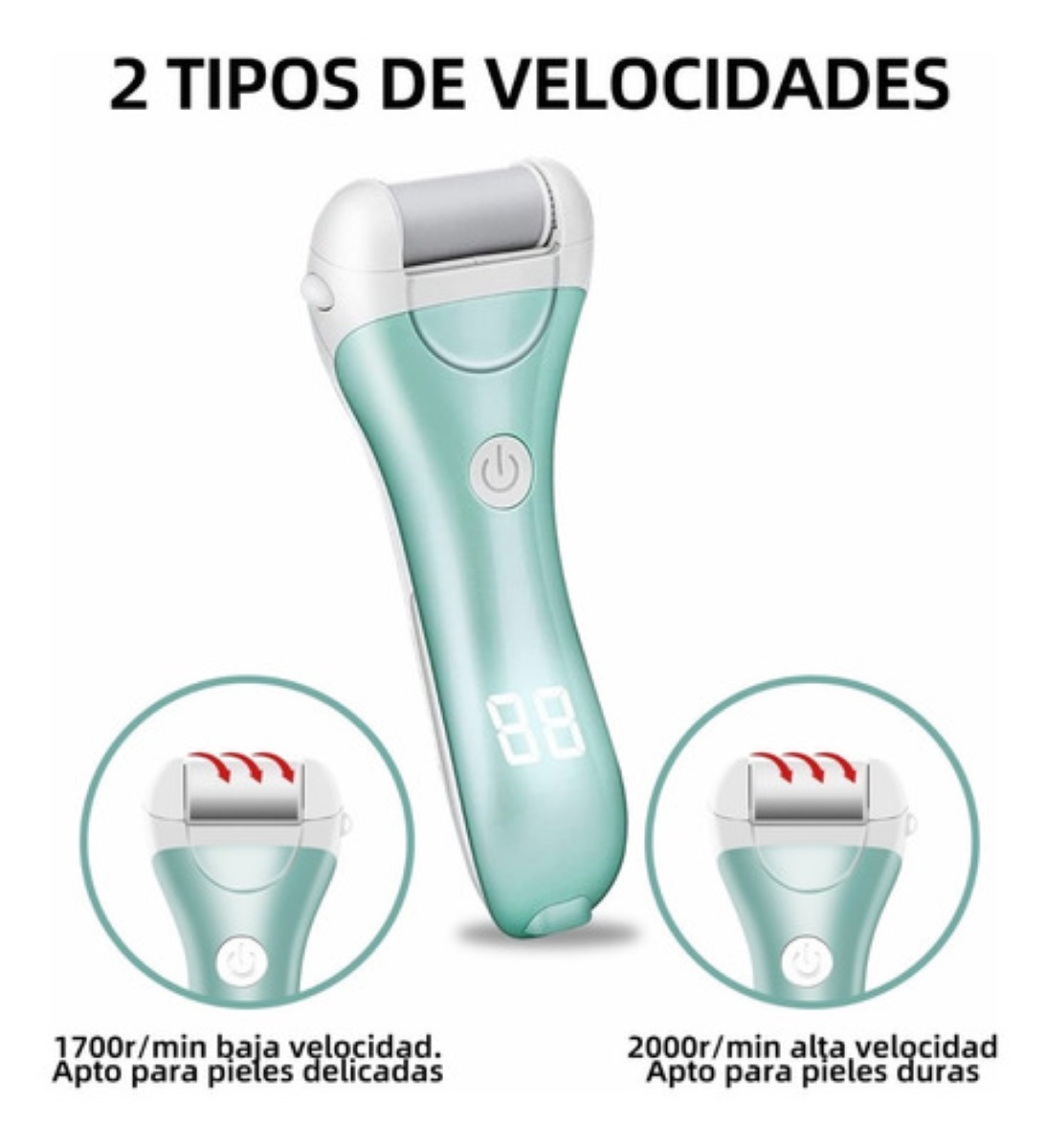 Exfoliante Para Pies Removedor De Callos Electrico Verde