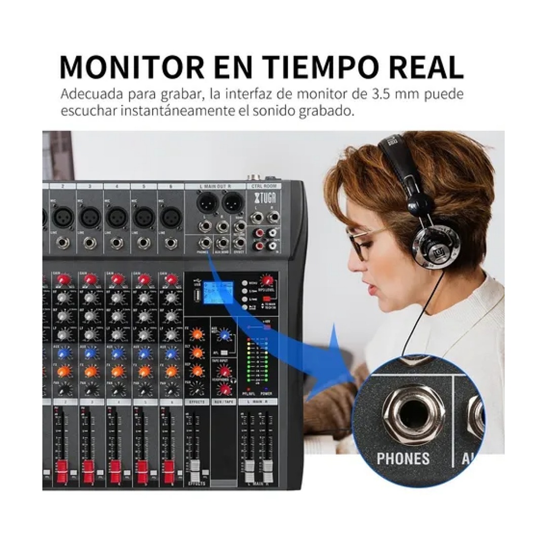 Mezcladora Mixer De 6 Canales 16 Efectos Ct60x-usb Xtuga