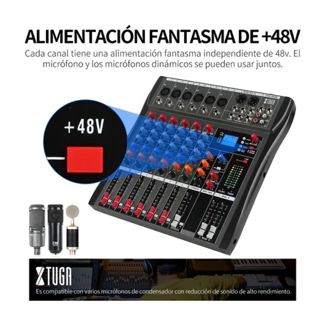 Mezcladora Mixer De 6 Canales 16 Efectos Ct60x-usb Xtuga