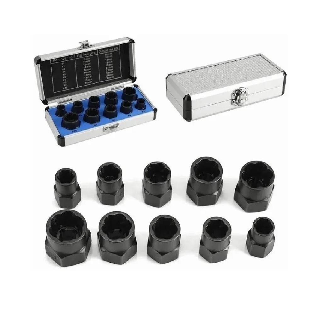 Juego De 10 Piezas De Extractor De Tornillos De Tuerca Dañada