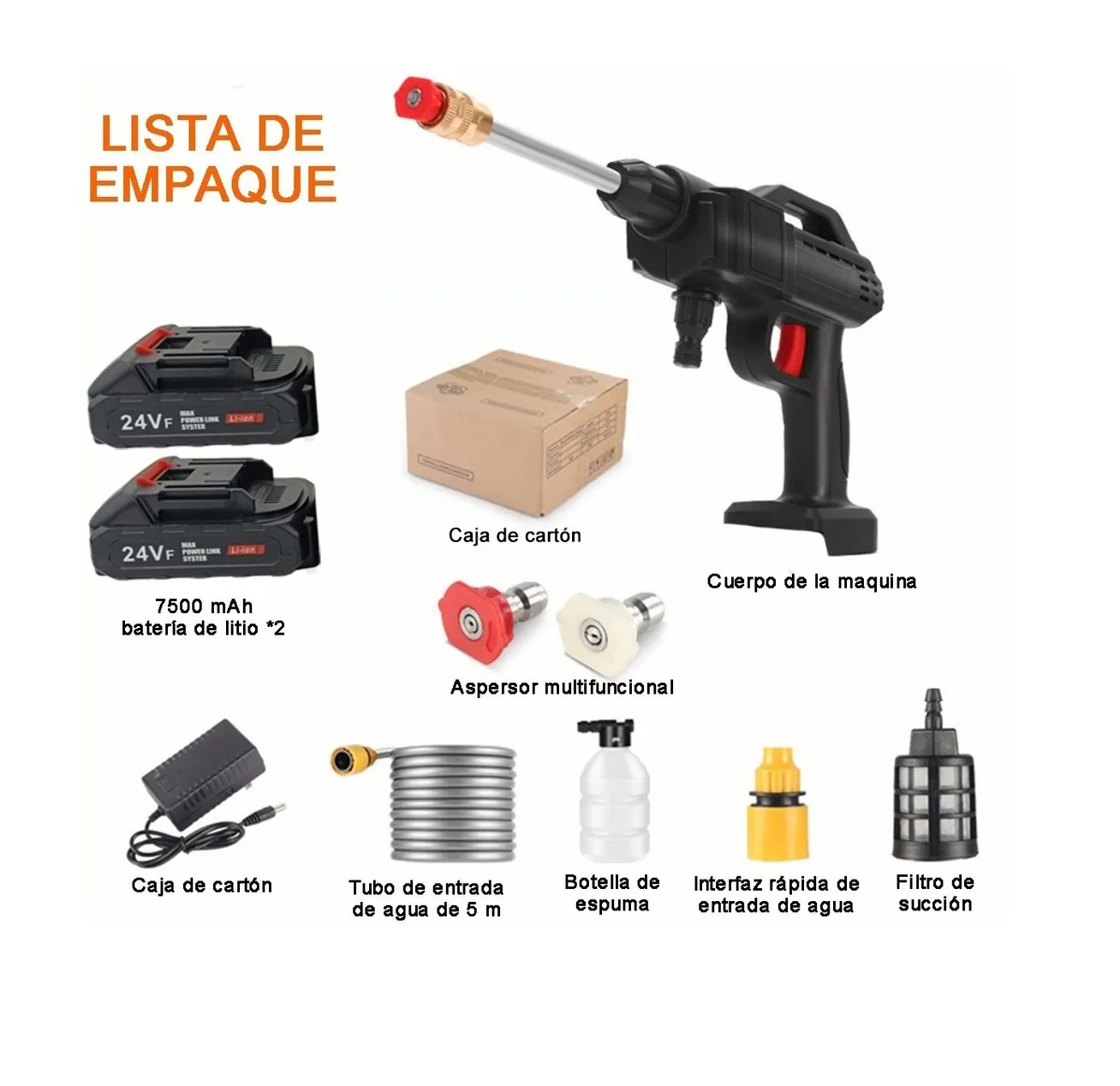 Pistola Lavado Coche Hidrolavadora Inalámbrico Alta Presión