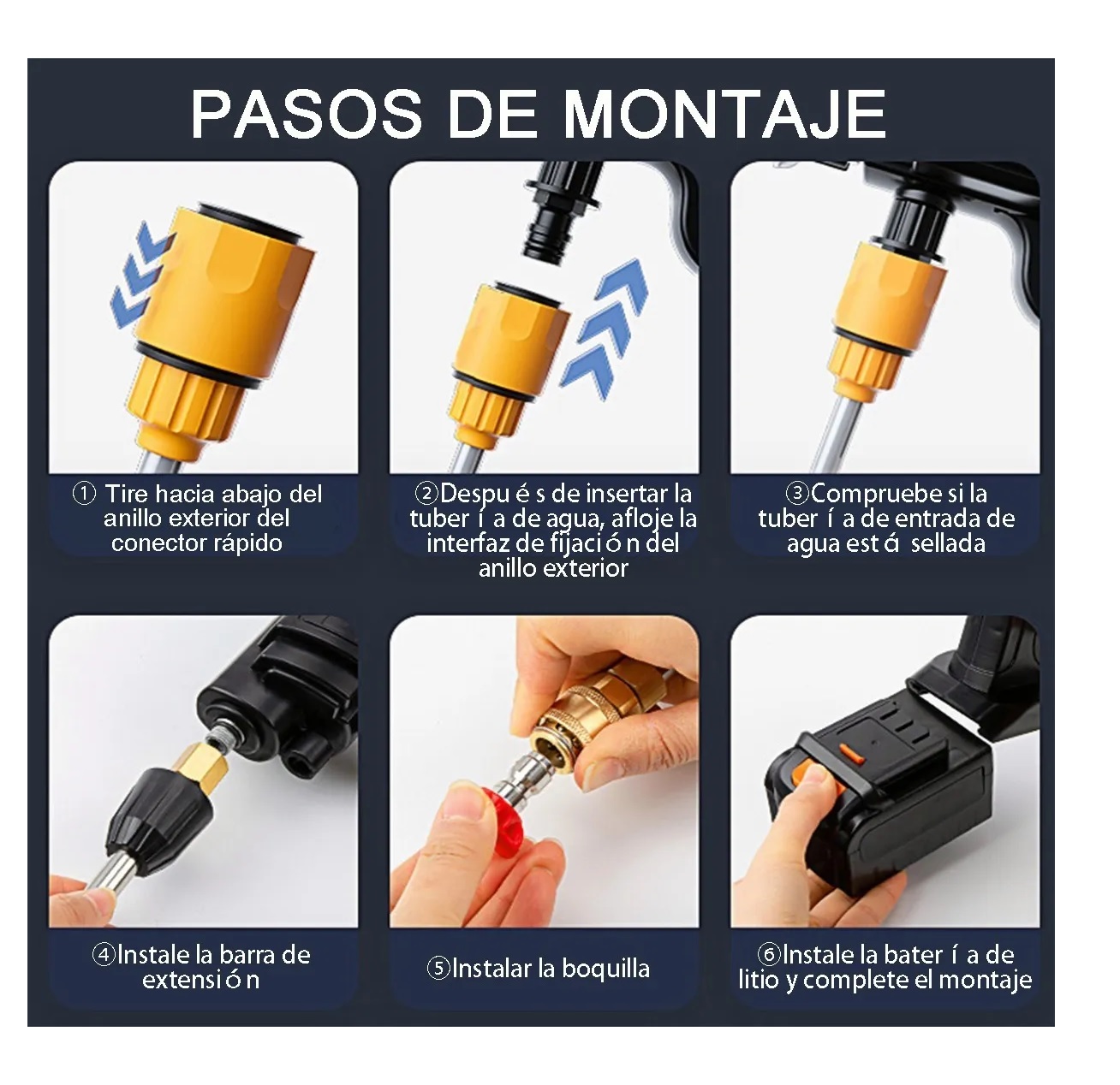 Pistola Lavado Coche Hidrolavadora Inalámbrico Alta Presión
