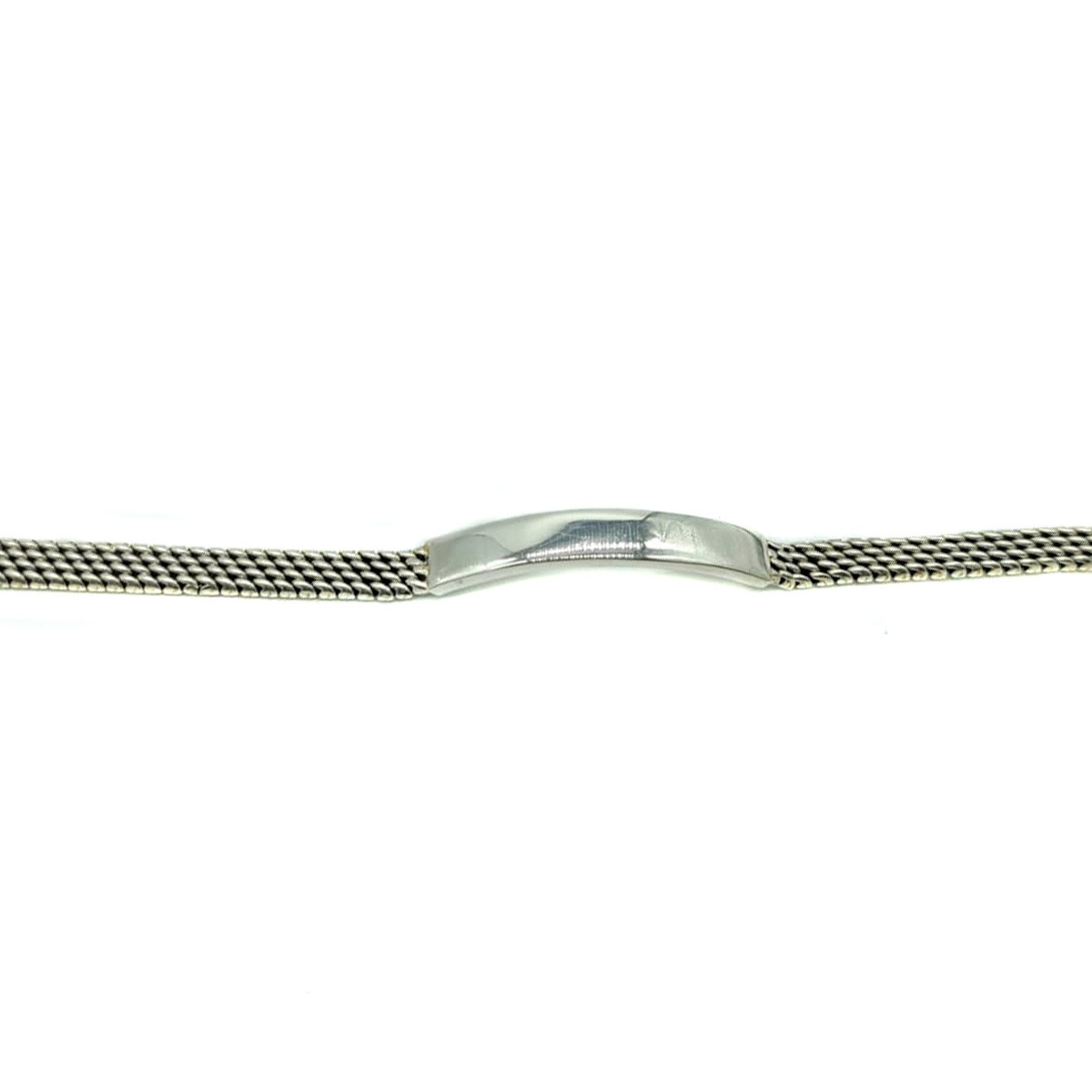 Pulso Tejido Petatillo Plata 925 21 Cm X 7mm