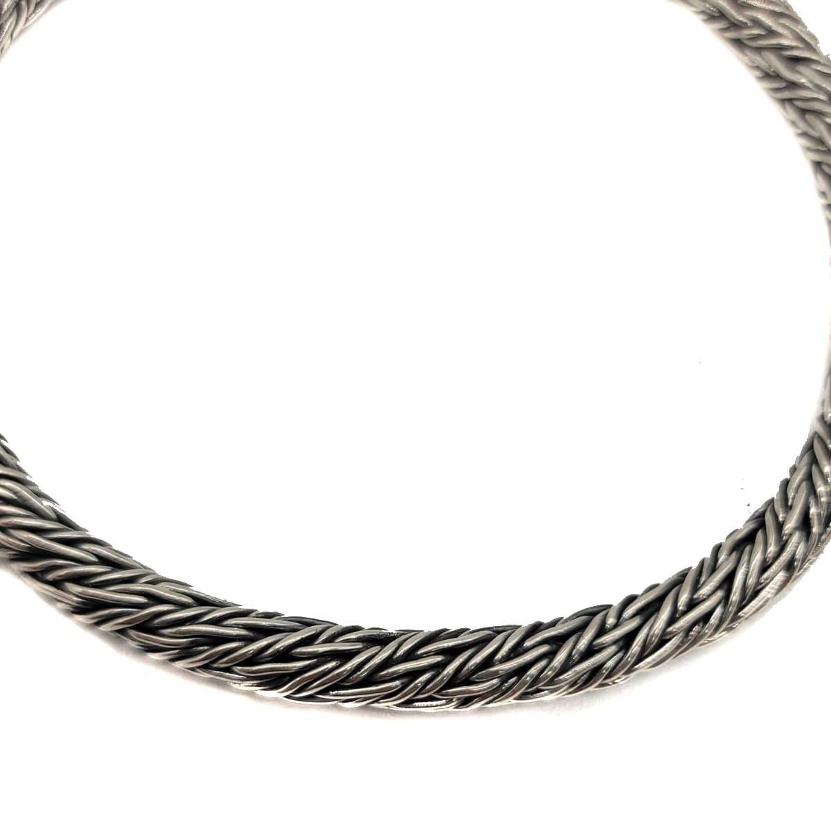 Pulso Tejido Plata 925 Pavonada 21cm X5mm