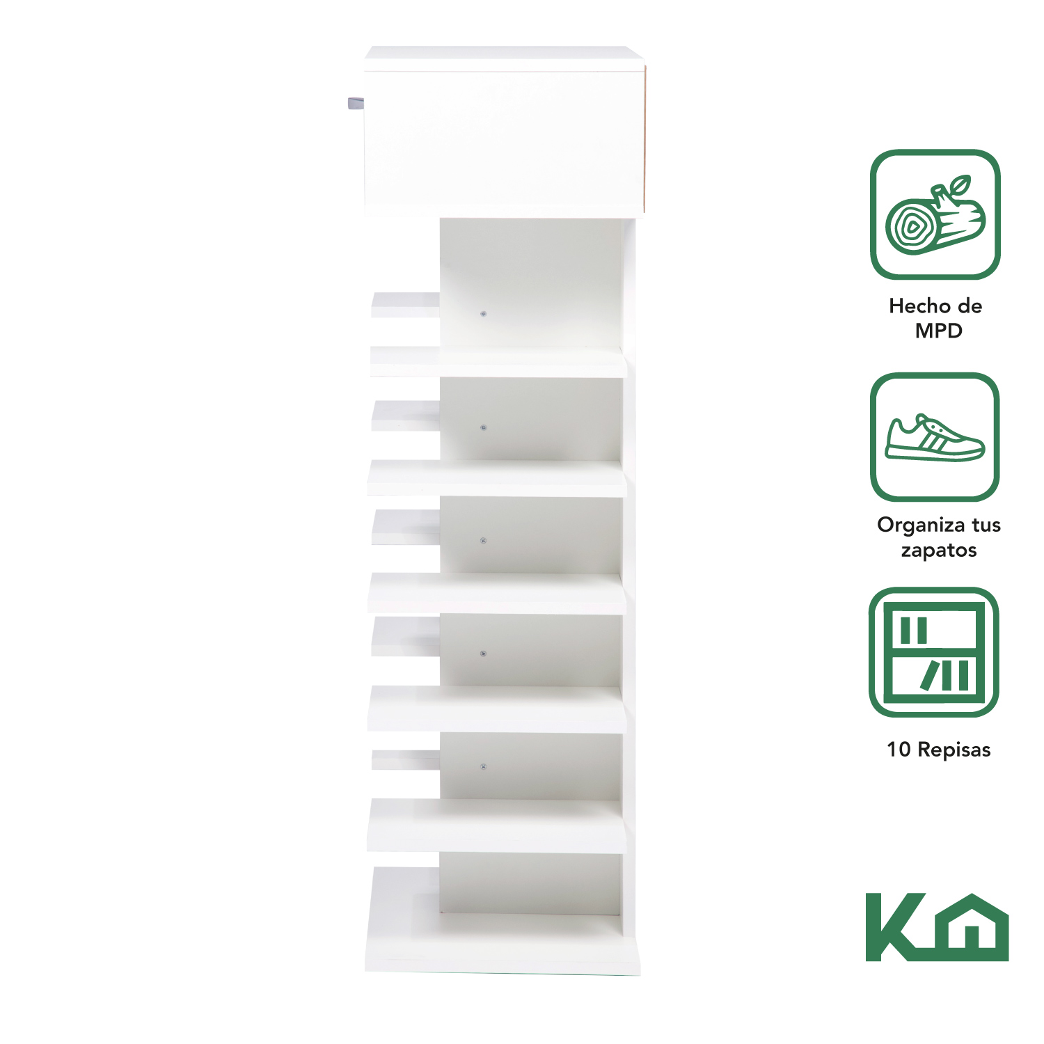 Mueble Zapatero 5 Niveles Rack Organizador Zapatos Estante Blanco