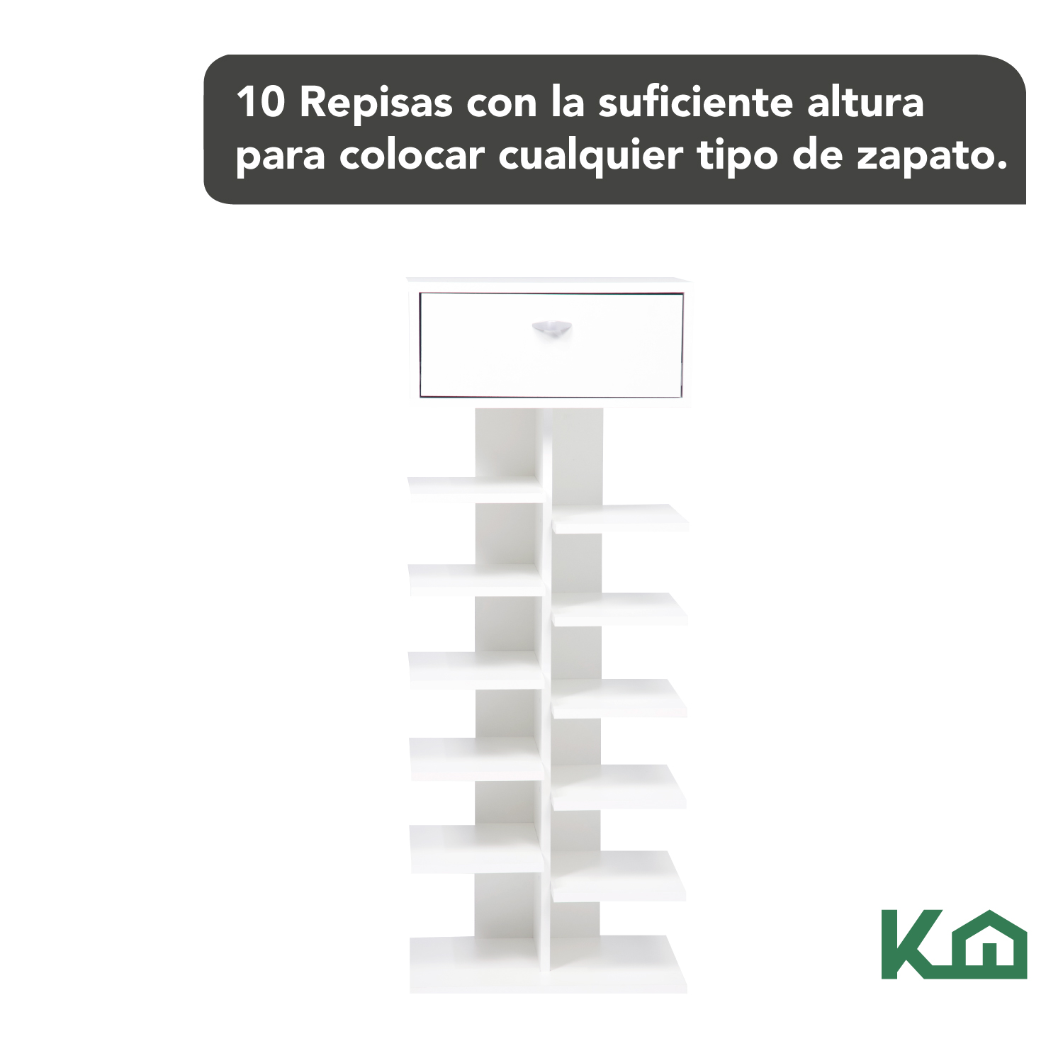 Mueble Zapatero 5 Niveles Rack Organizador Zapatos Estante Blanco