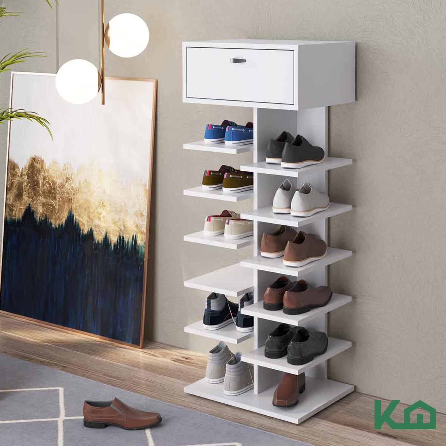 Mueble Zapatero 5 Niveles Rack Organizador Zapatos Estante Blanco