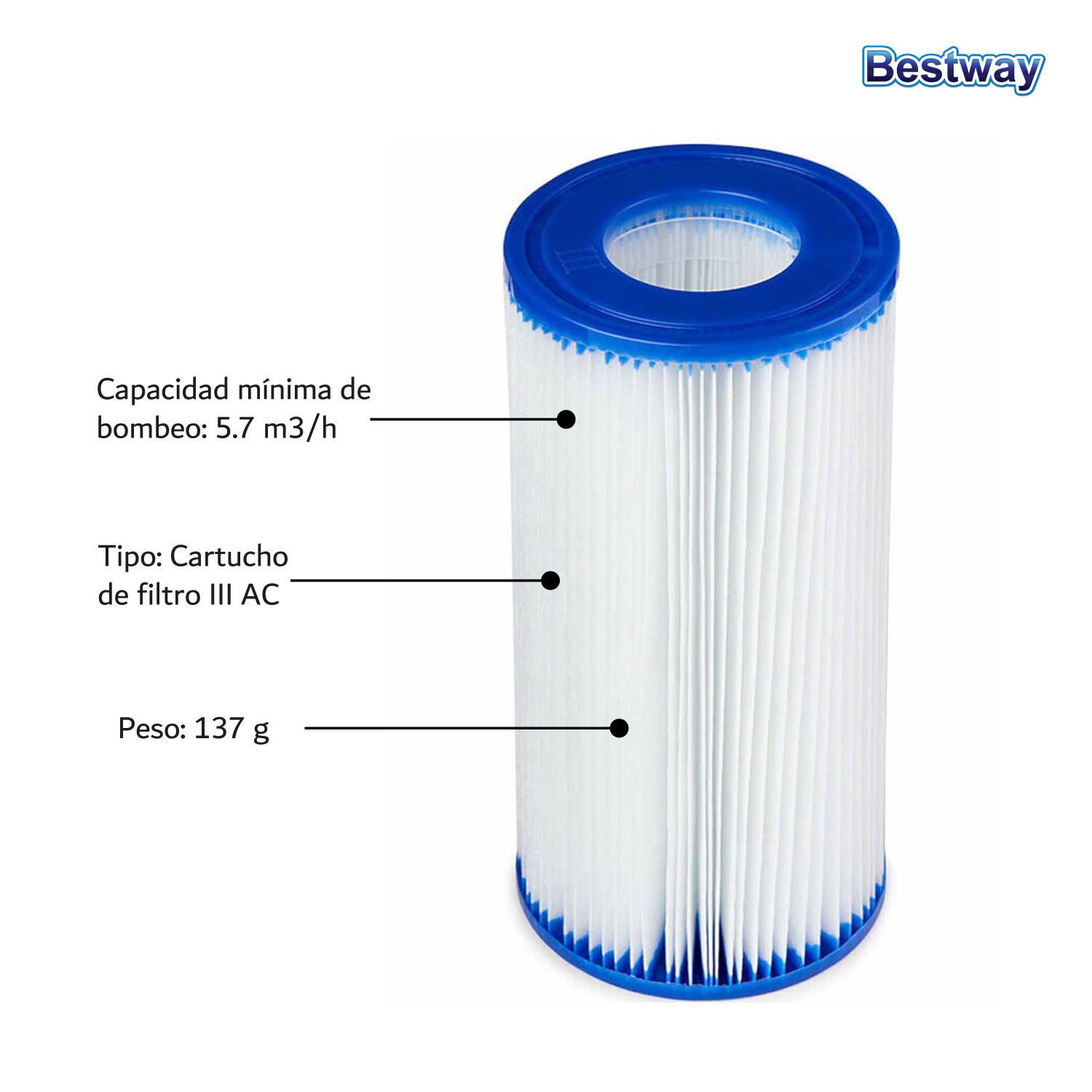 Cartucho Tipo III Filtro De Bomba Depuradora Alberca Bestway
