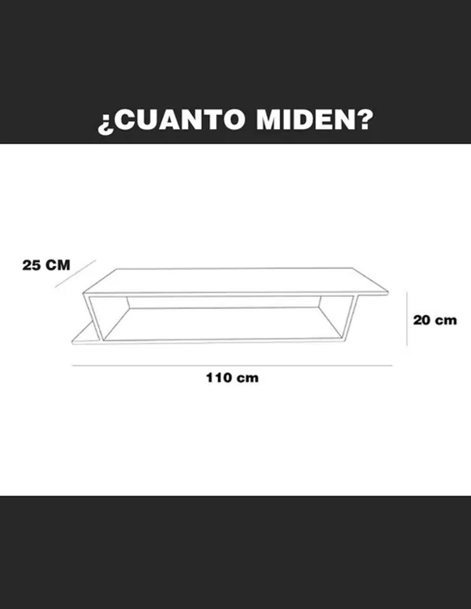 Repisa Mueble Flotante Modelo z para equipos de TV 110 x 25 cm Lombardia