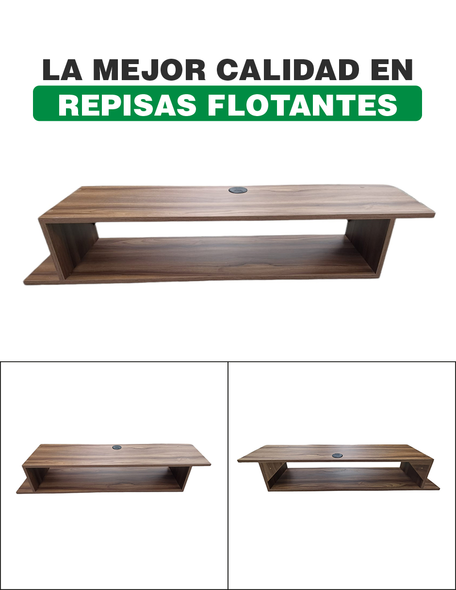 Repisa Mueble Flotante Modelo z para equipos de TV 110 x 25 cm Nogal Terracota