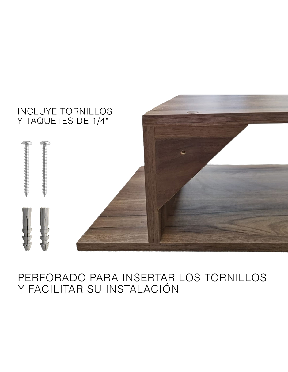 Repisa Mueble Flotante Modelo z para equipos de TV 110 x 25 cm Nogal Terracota