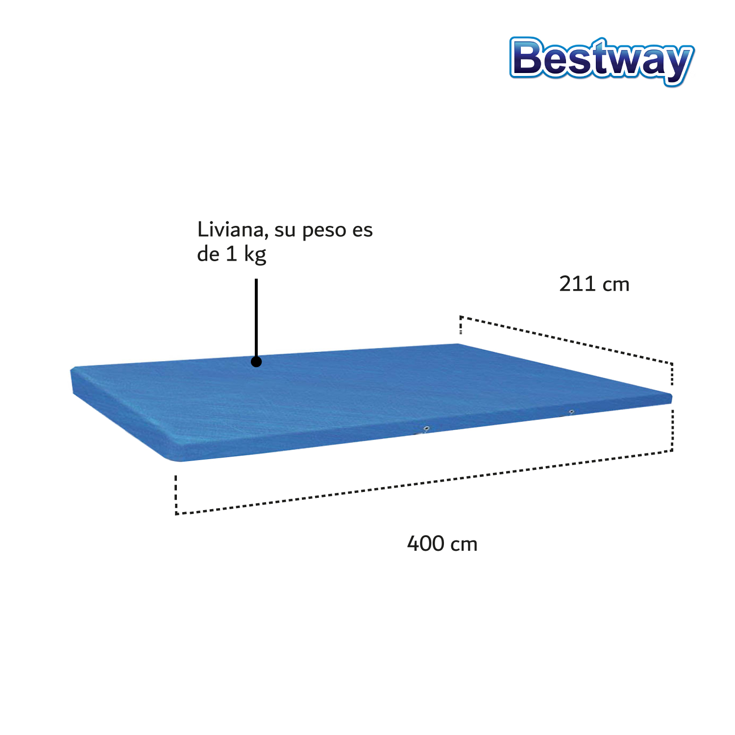 Cubierta Cobertor De Piscina Alberca Rectangular 4m Bestway 