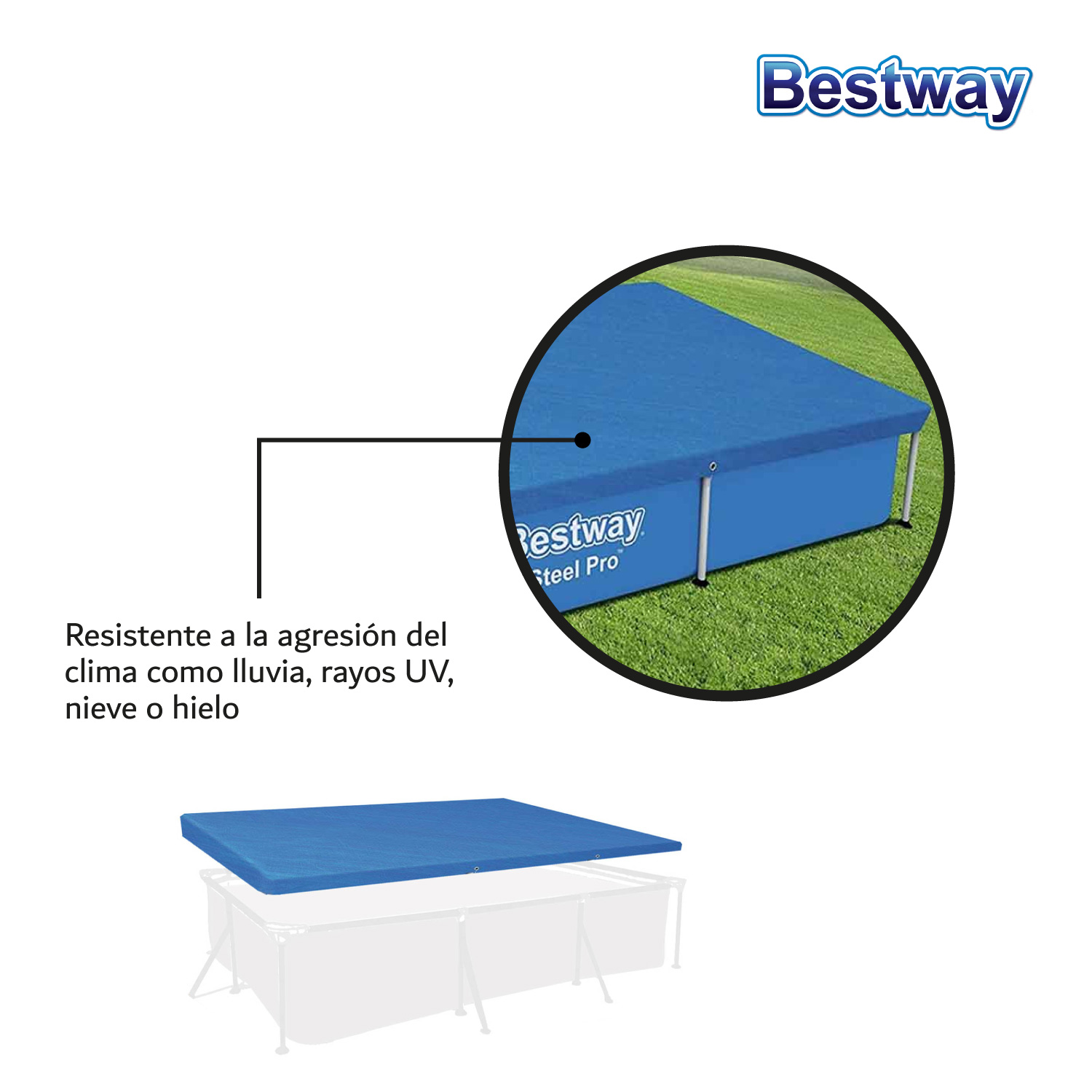 Cubierta Cobertor De Piscina Alberca Rectangular 4m Bestway 