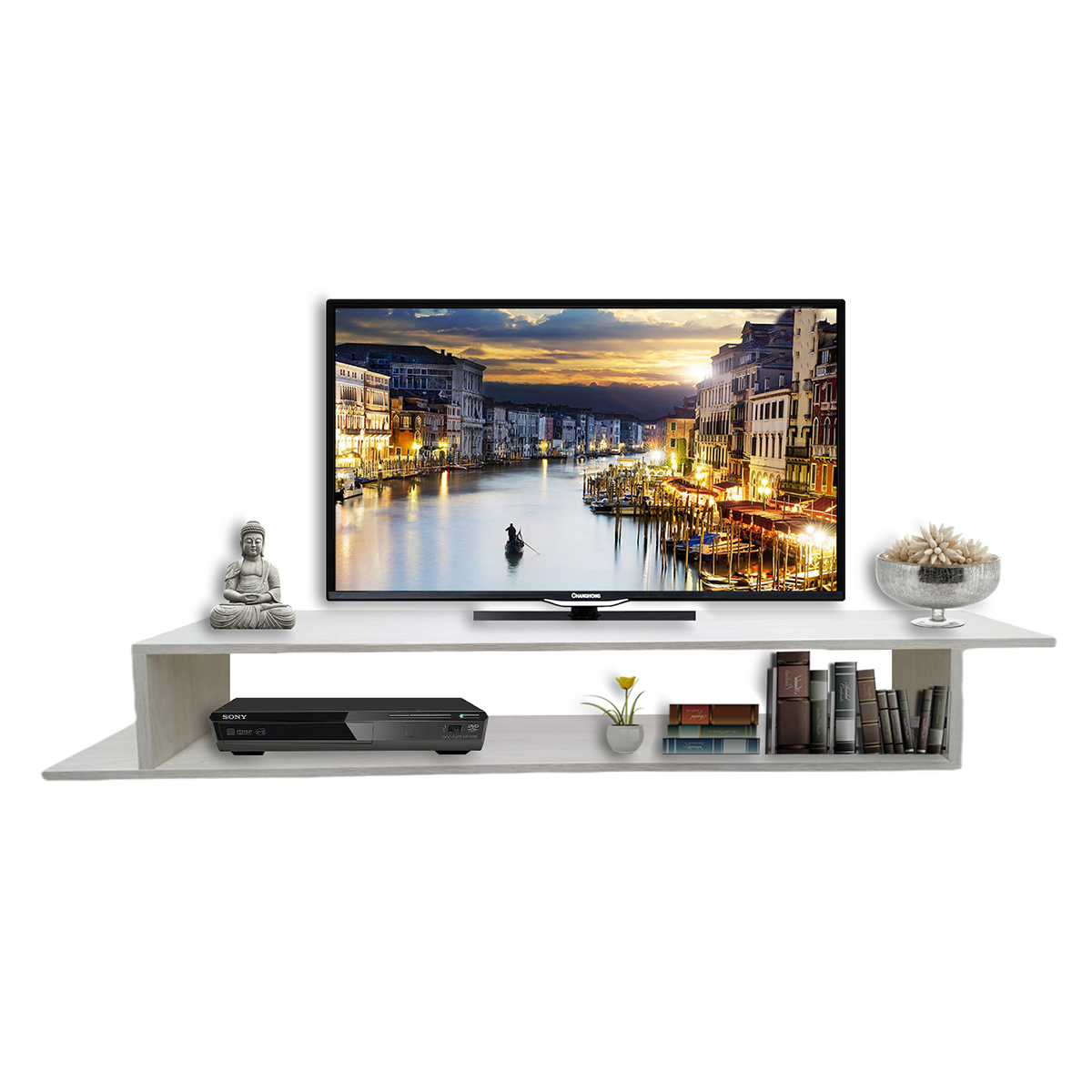 Repisa Mueble Flotante Modelo z para equipos de TV 110 x 25 cm Teka Artico