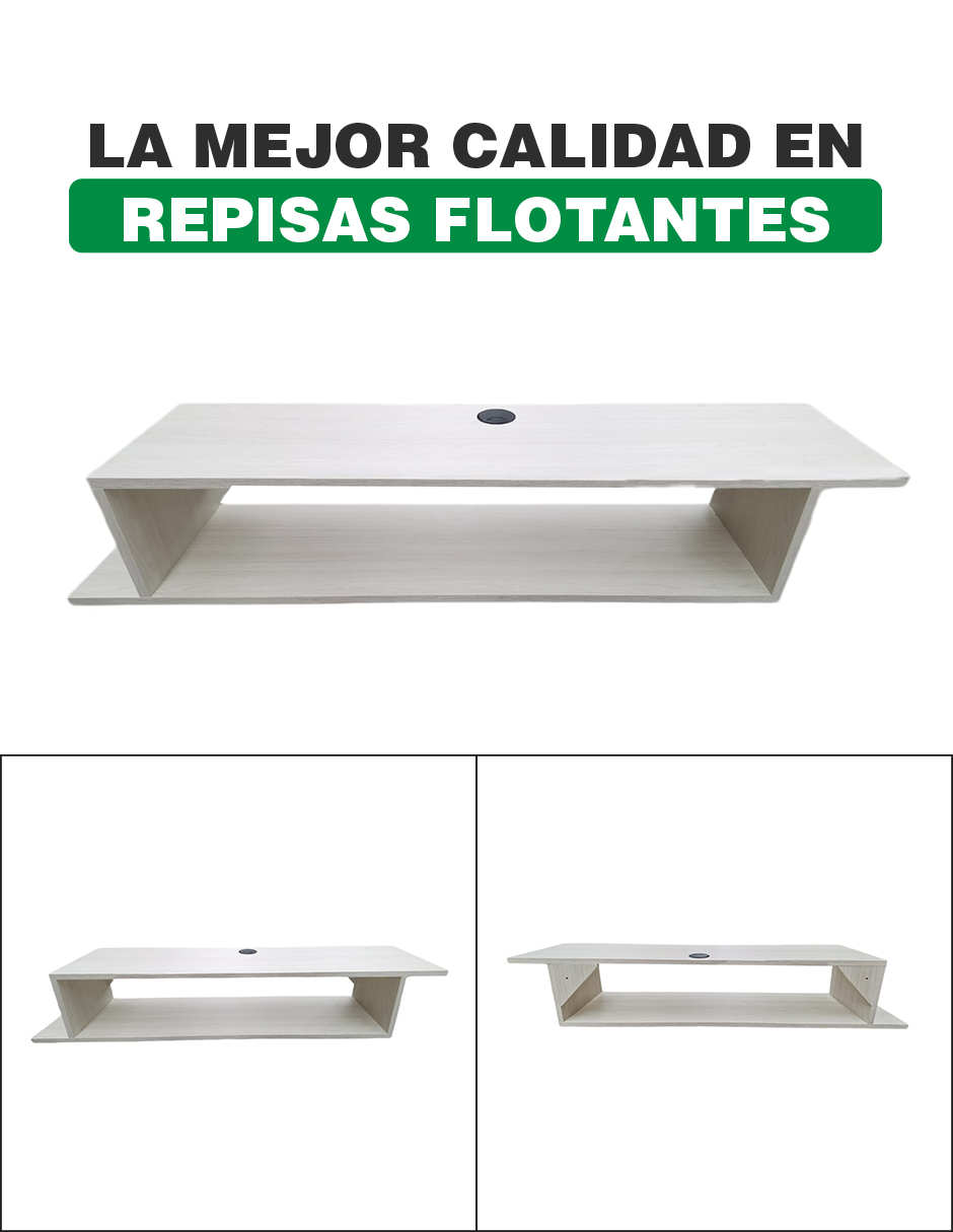 Repisa Mueble Flotante Modelo z para equipos de TV 110 x 25 cm Teka Artico