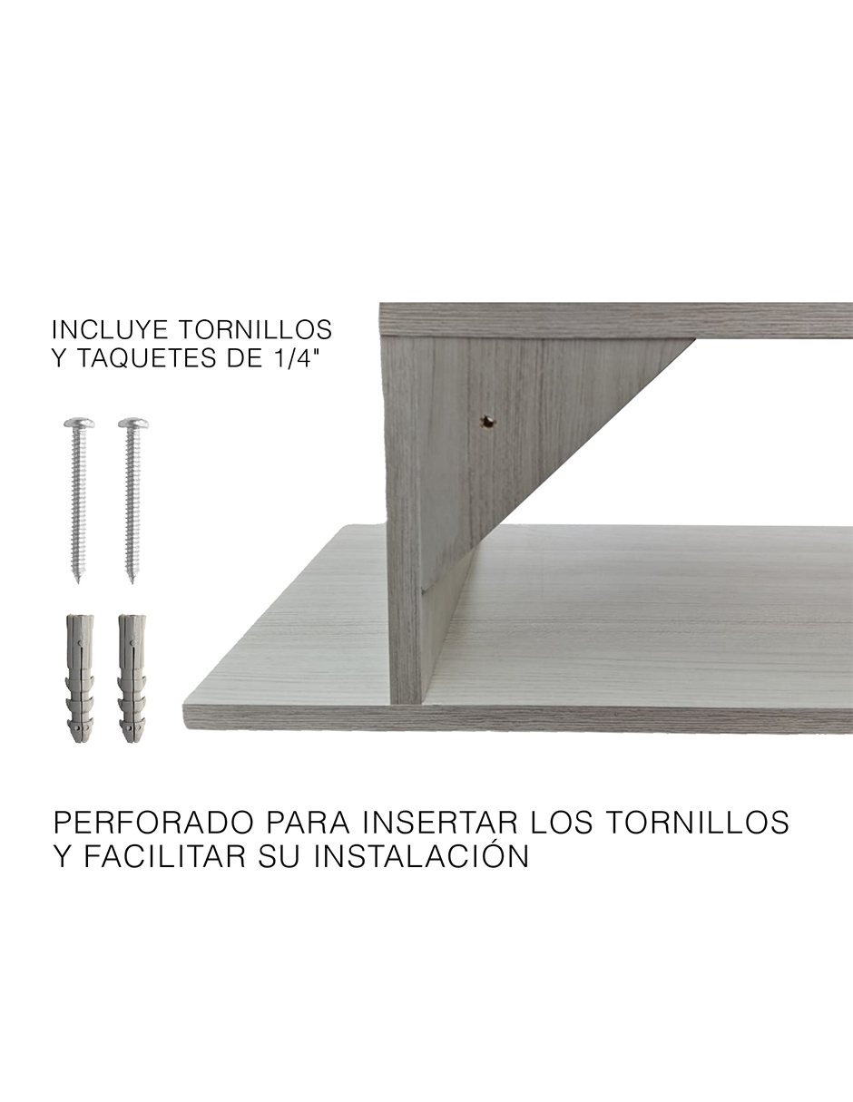 Repisa Mueble Flotante Modelo z para equipos de TV 110 x 25 cm Teka Artico
