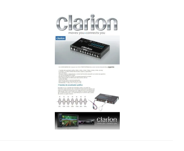 AMPLIFICADOR CLARION EQS755 ECUALIZADOR GRaFICO DE 7 BANDAS
