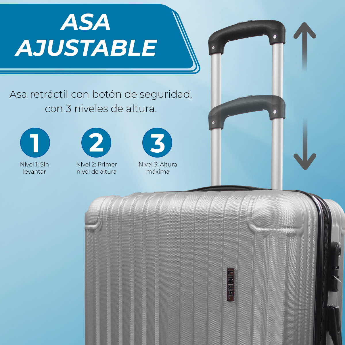 Set de 3 Maletas Rígidas LINIUM Deluxe Silver