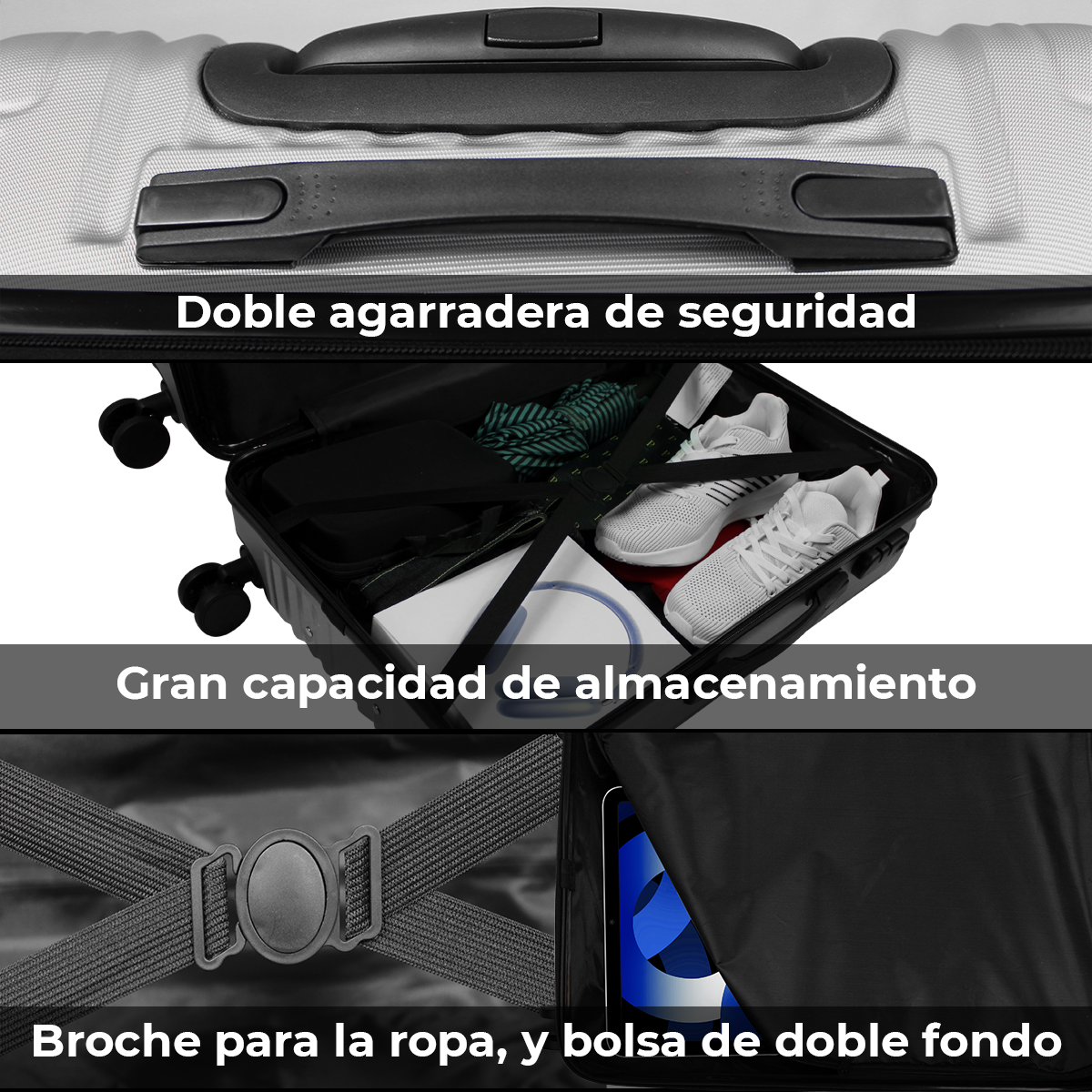 Set de 3 Maletas Rígidas LINIUM Deluxe Silver