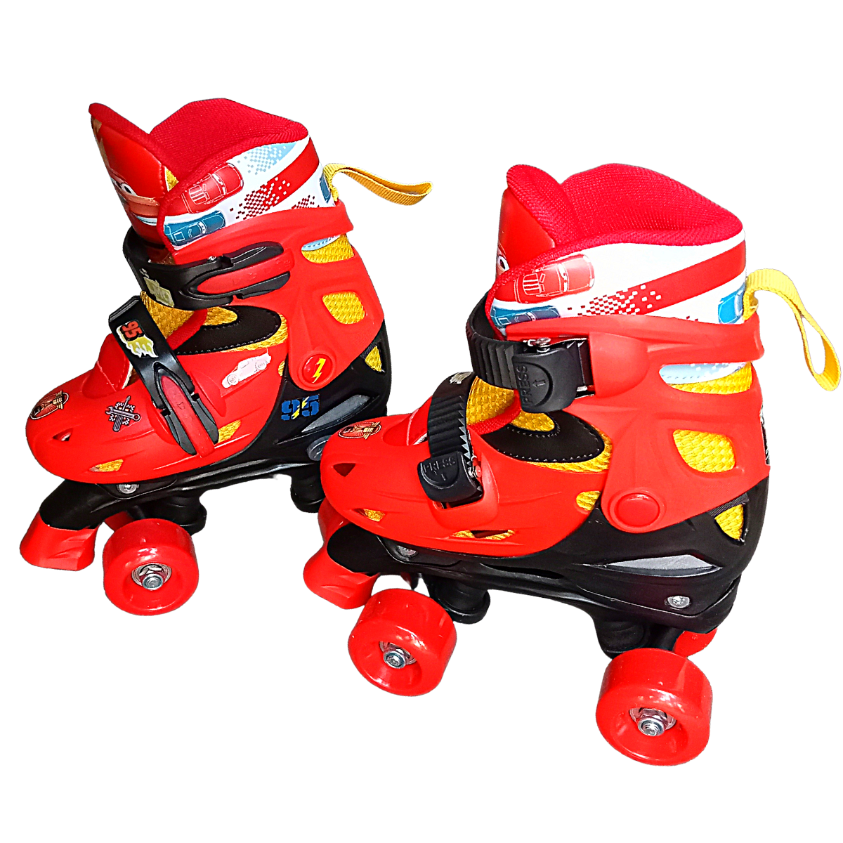 Patines Roller 4 Llantas Ajustables Disney Cars Rojos 19-21 cm