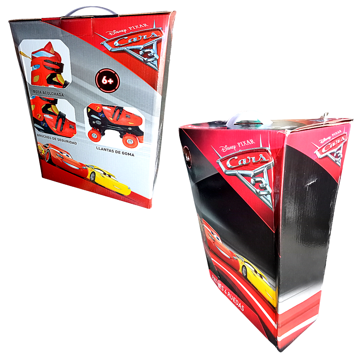 Patines Roller 4 Llantas Ajustables Disney Cars Rojos 19-21 cm