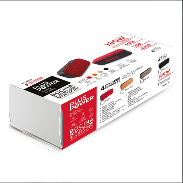 Bocina Portatil Bluetooth Plus Power 120w Pp-sbt101 Negro 