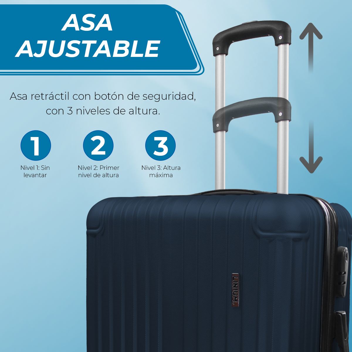 Set de 3 Maletas Rígidas Azul LINIUM Deluxe Blue