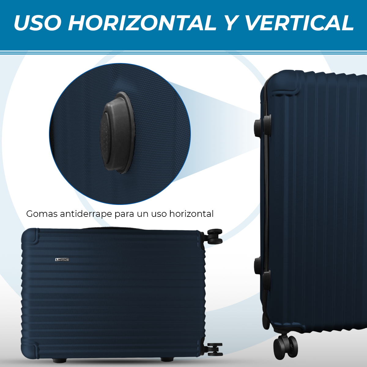 Set de 3 Maletas Rígidas Azul LINIUM Deluxe Blue