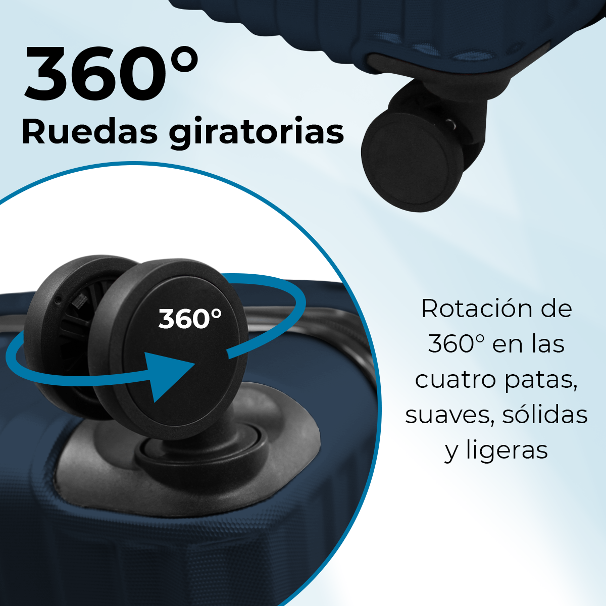Set de 3 Maletas Rígidas Azul LINIUM Deluxe Blue