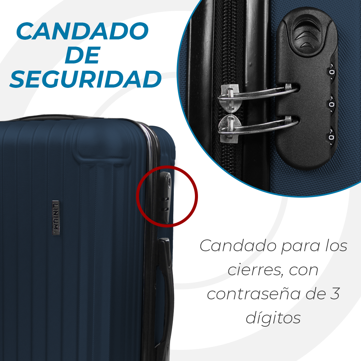 Set de 3 Maletas Rígidas Azul LINIUM Deluxe Blue
