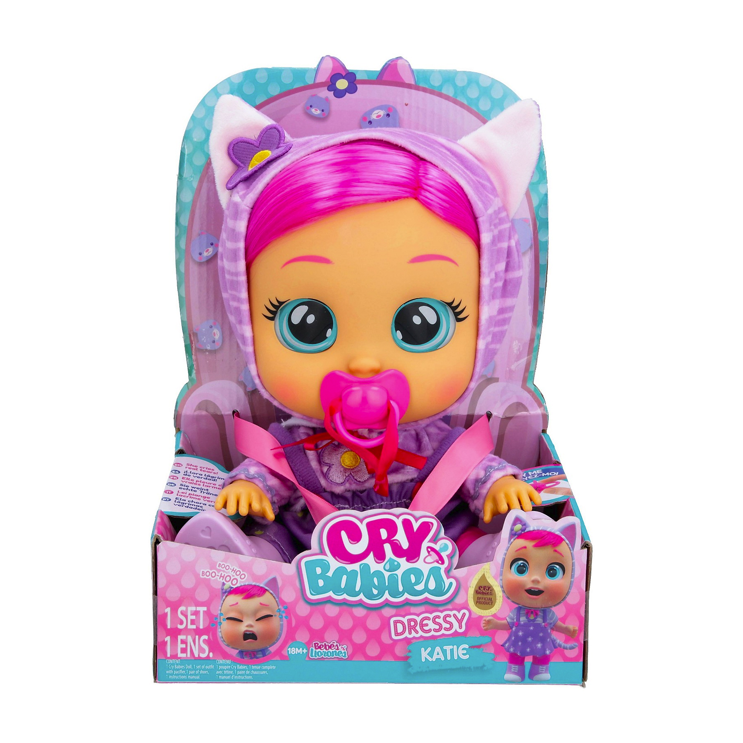 Muñeca Bebe Lloron Katie No Llora Cry Babies Dressy Katie Bebés