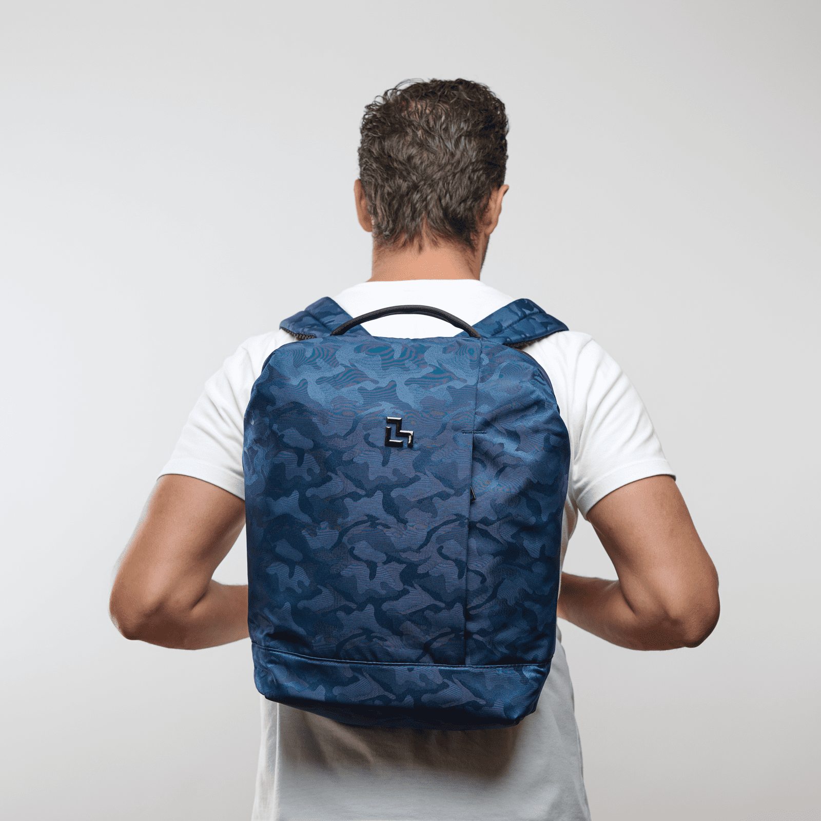 LUCKMAN Mochila para Laptop hasta 15.6 Pulgadas, Moderna Antirrobo, Múltiples Compartimentos, Backpack Hombre Ejecutiva, Escolar de Viaje, Funcional Resistente, Repelente al Agua - Mateo, Azul Militar