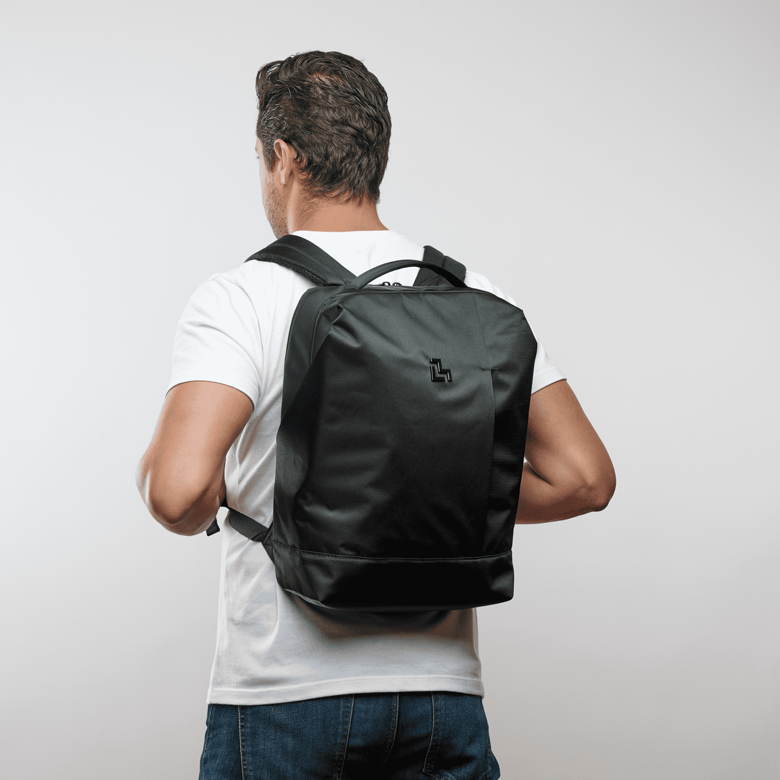 LUCKMAN Mochila para Laptop hasta 15.6 Pulgadas, Moderna Antirrobo, Múltiples Compartimentos, Backpack Hombre Ejecutiva, Escolar de Viaje, Funcional Resistente, Repelente al Agua - Mateo, Negro